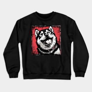 Retro Art Siberian Husky Dog Lover Crewneck Sweatshirt